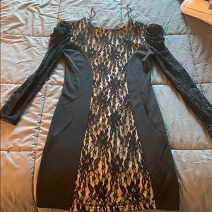 Black and beige dress